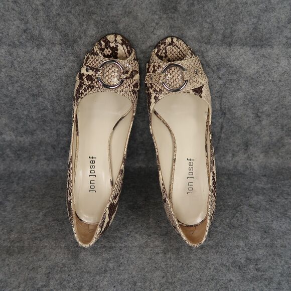 Jon Josef Shoes Womens 8.5 Pumps Fashion Leather Peep Toe Stiletto Snakeskin - Picture 9 of 16